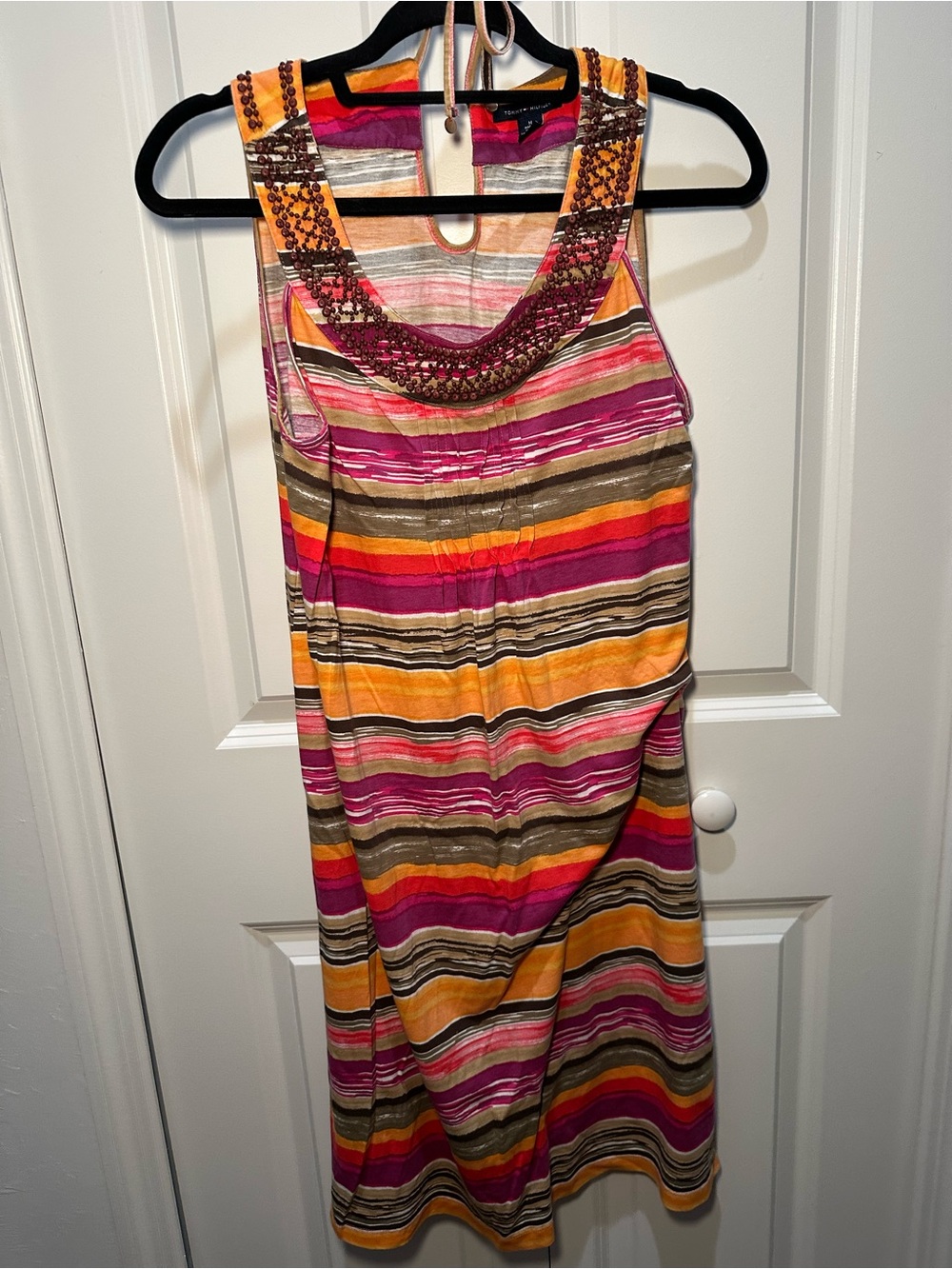 Tommy Hilfiger Multicolor Striped Sleeveless Beach Resortwear Dress M